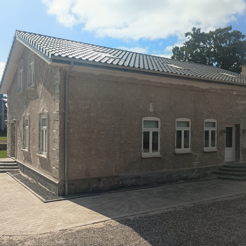 Facade af hus ved sandblæsning i Sønderjylland