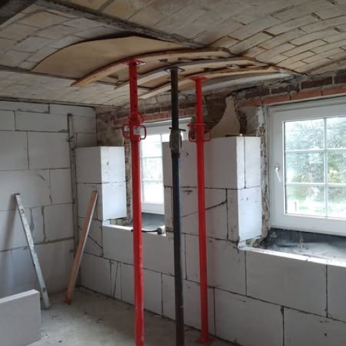 Murerarbejde under renovering