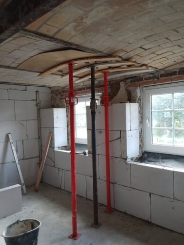 Murerarbejde under renovering